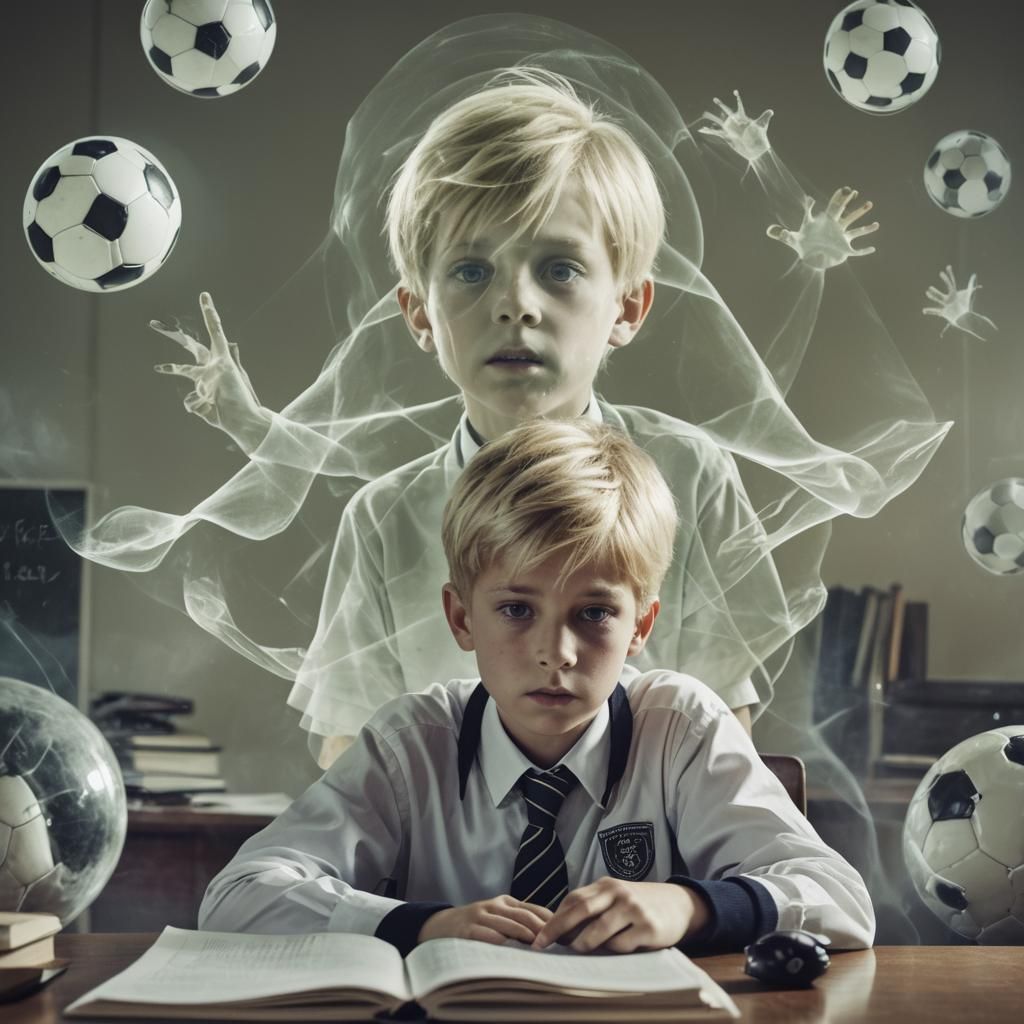 Double Exposure: Boy's Mind on Soccer