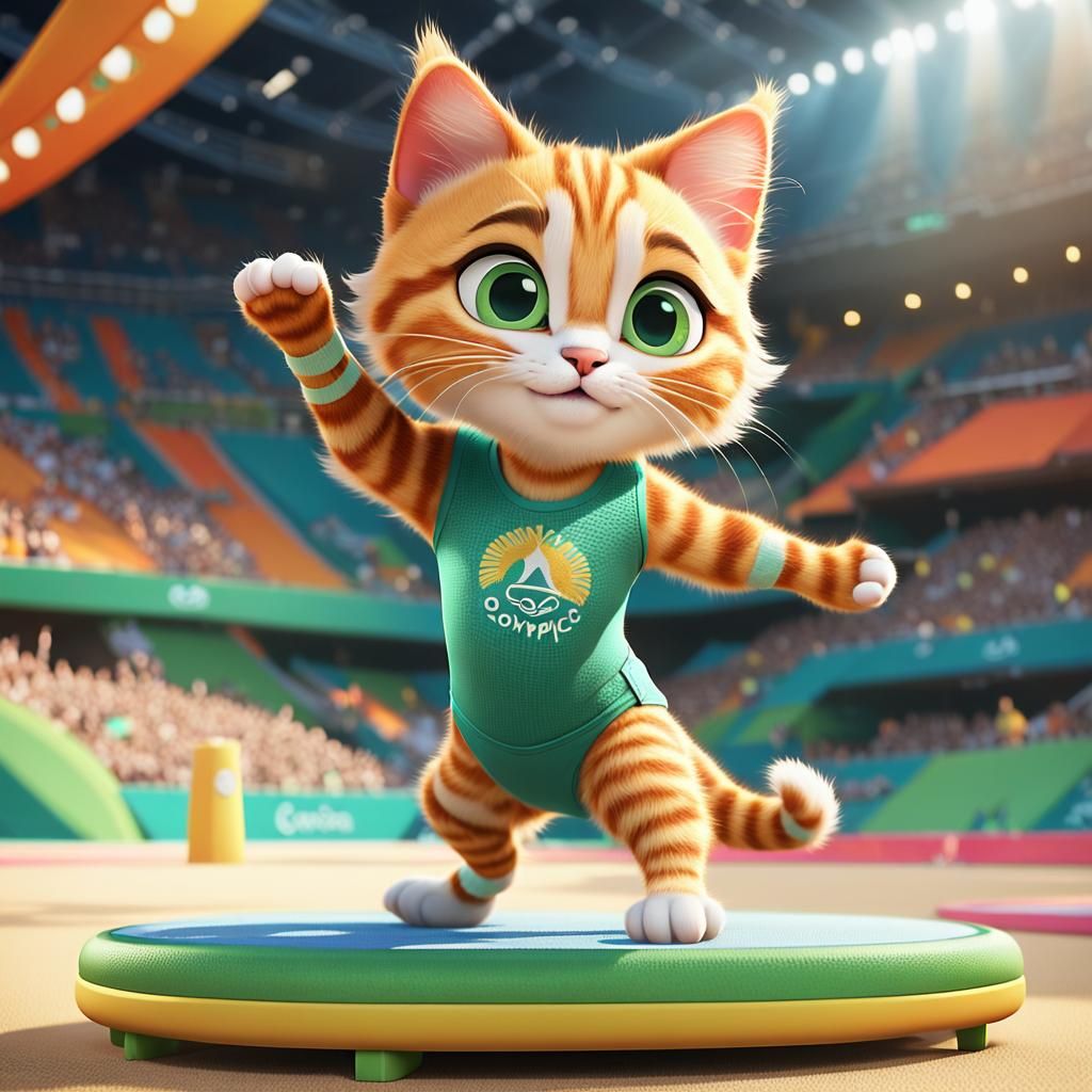 Kitty Kat goes to the OLYMPICS- Gymnastics :)