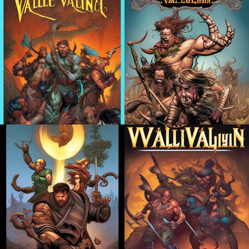 Valheim Adventure in Comic Book Style