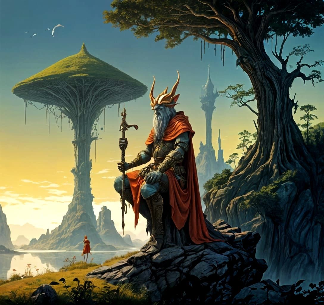The Fairie King of Morrowind .by Roger Dean <lora:5EModern:1.0>