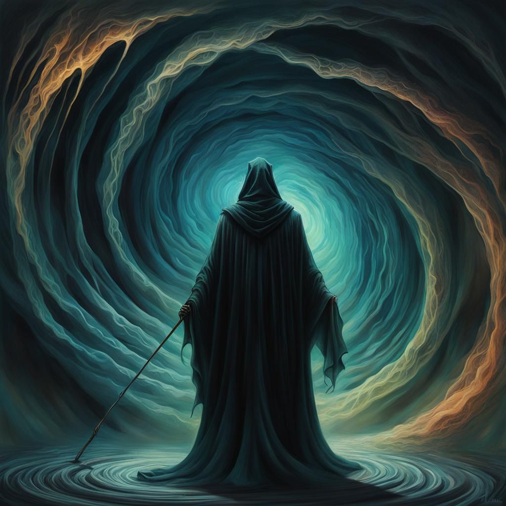 Mysterious Shadow Figure in Dark Fantasy Style
