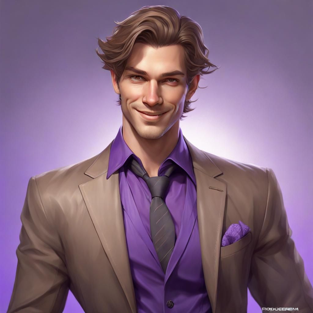 Handsome Man Portrait in Hyperdetailed Style