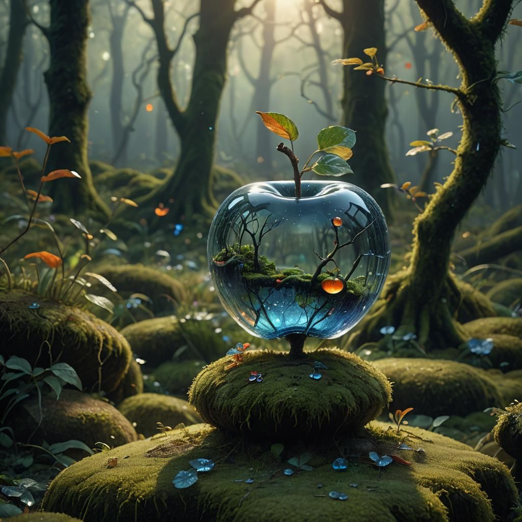 Glass Apple in Mystical Forest Glade