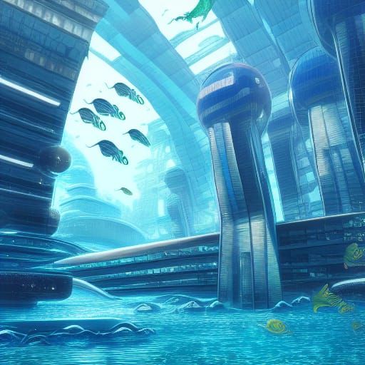 Futuristic Underwater Megacity