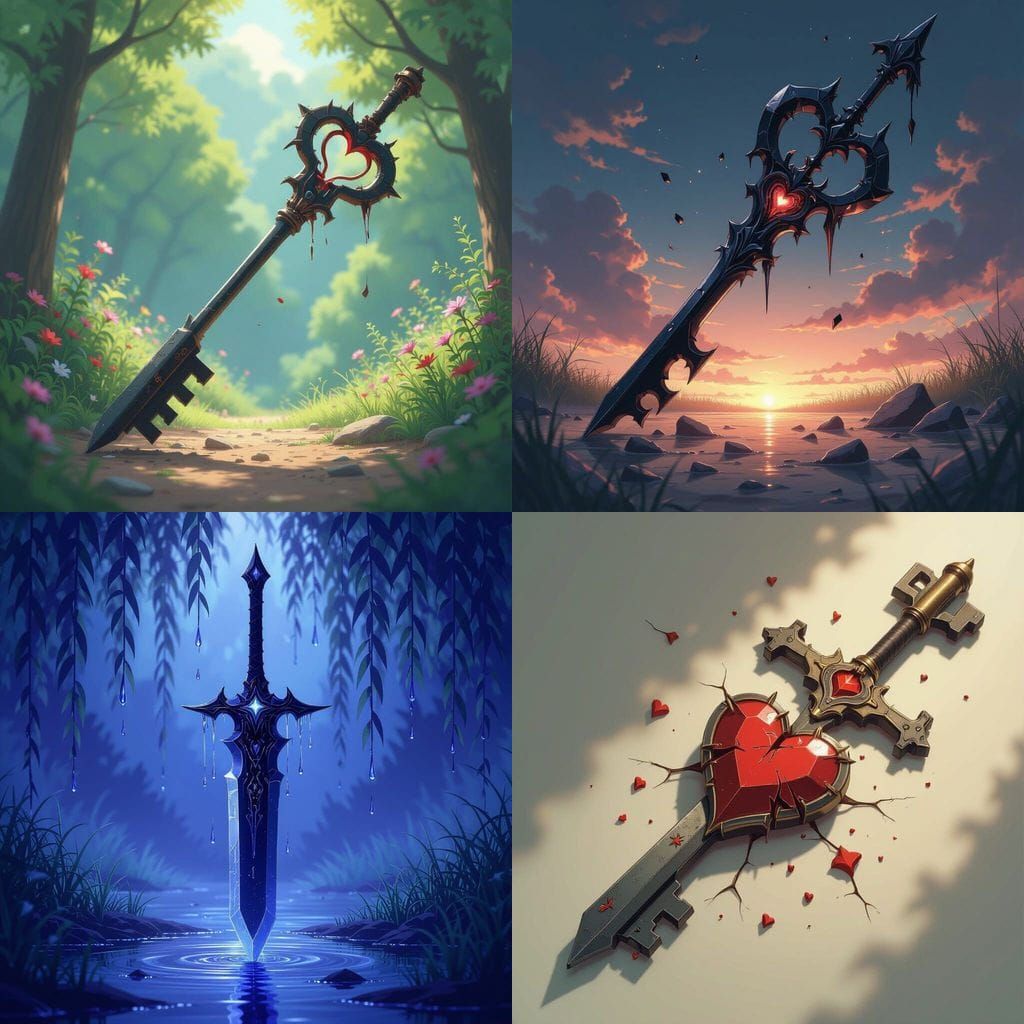 Broken Keyblade Symbolizing Grief and Sorrow