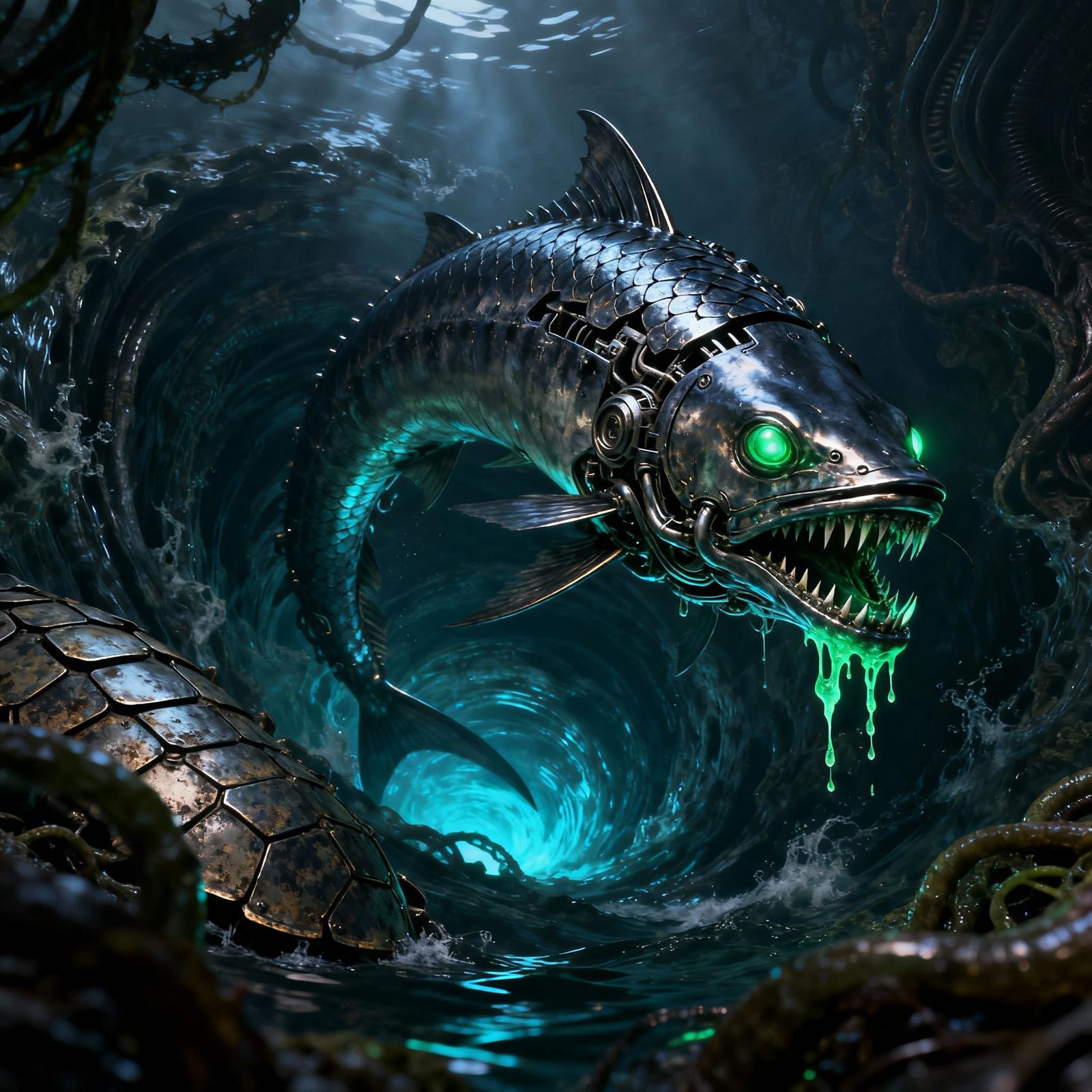 Eldritch Barracuda Emerging from Dark Vortex in Unreal Engin...