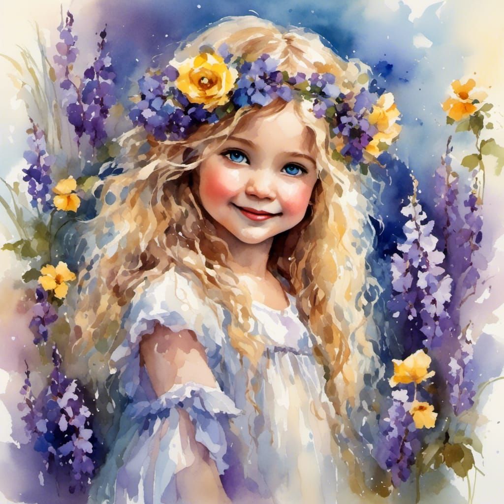 Fairy Portrait with Opalescent Wings in Digital Art