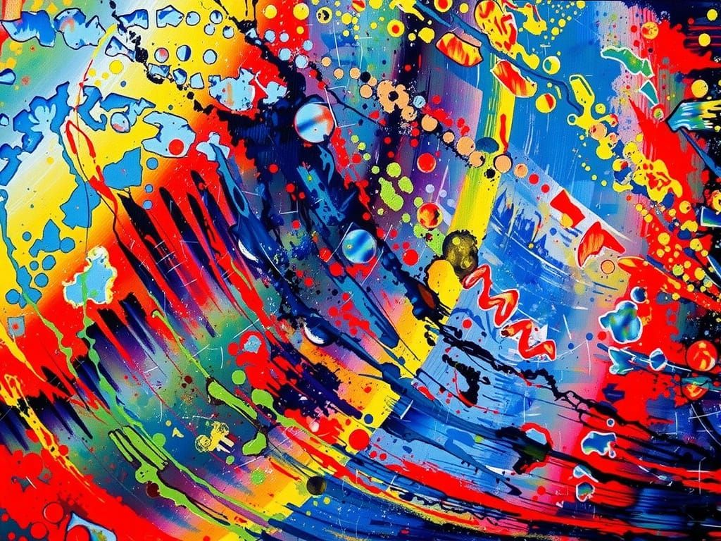 Vibrant Abstract Swirls in Bold Strokes