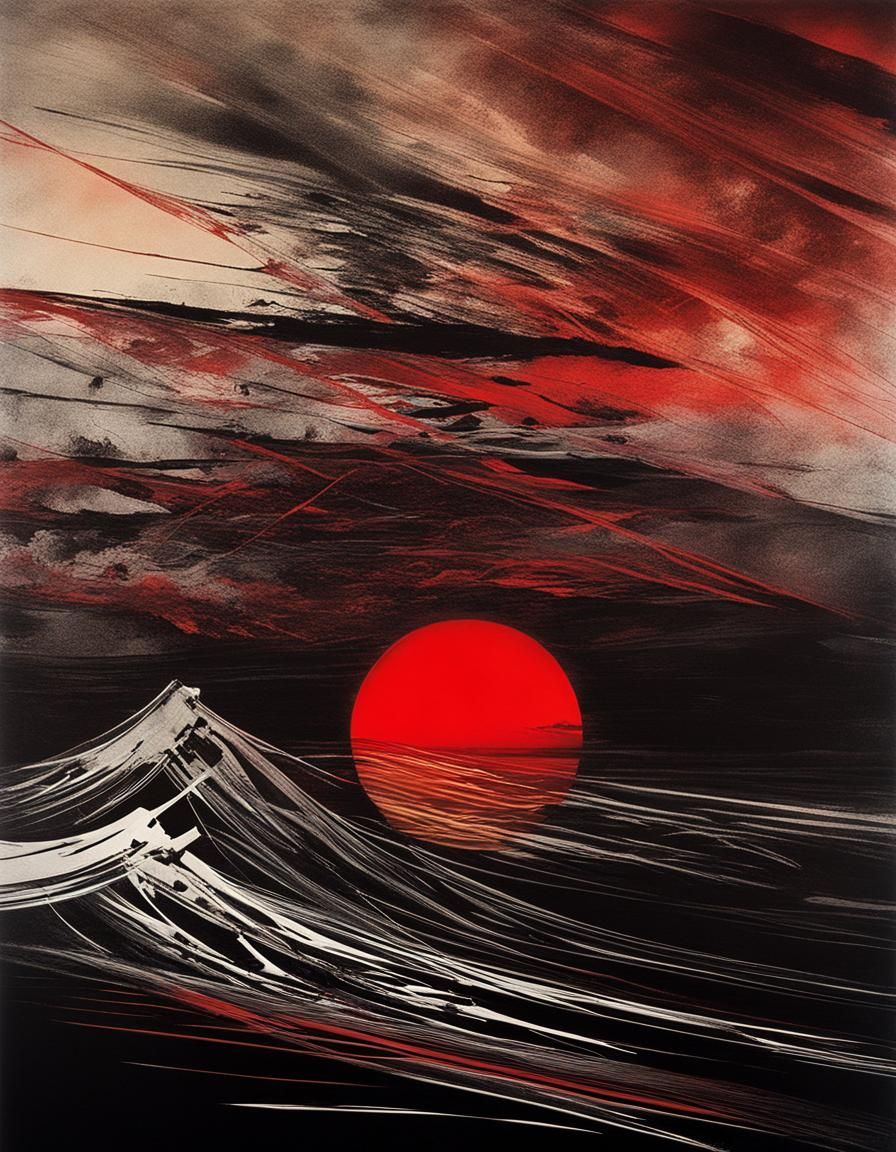 Dramatic Eclipse Over City in Film Noir Style