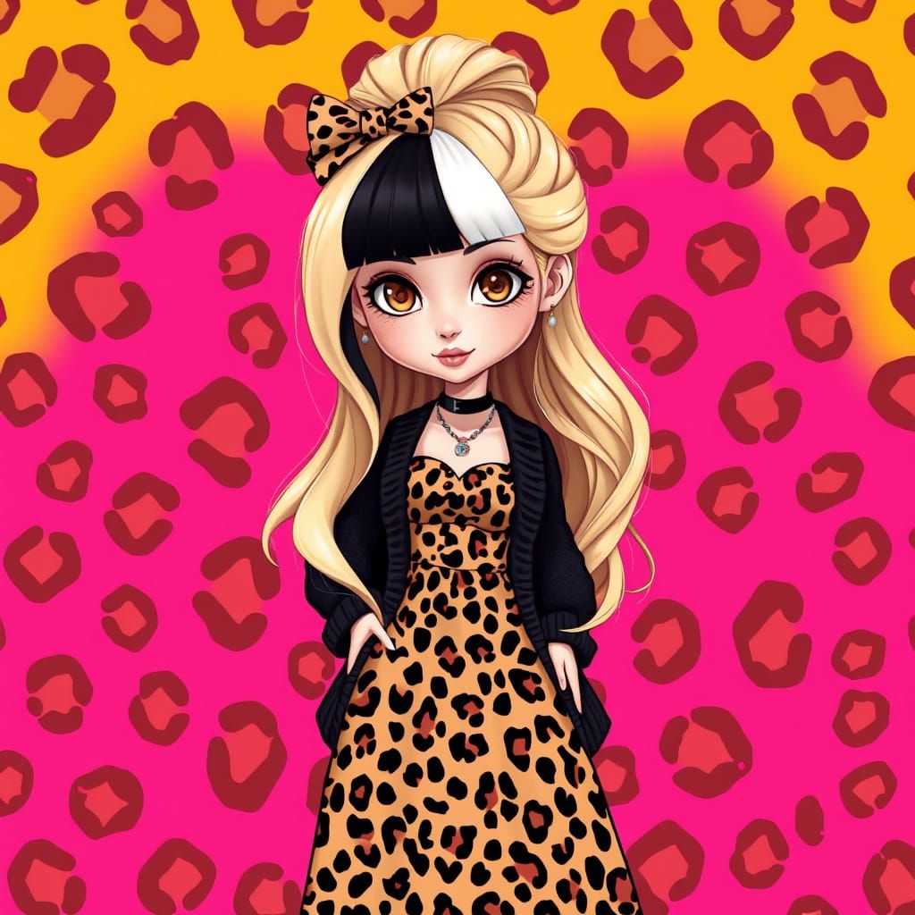 Glamorous Princess in Leopard Print