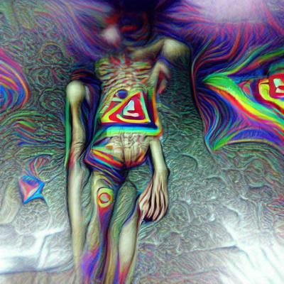 LSD Trip Visualisation: Dark Liminal Body