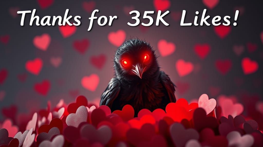 Glowing Raven Emerges From Paper Hearts