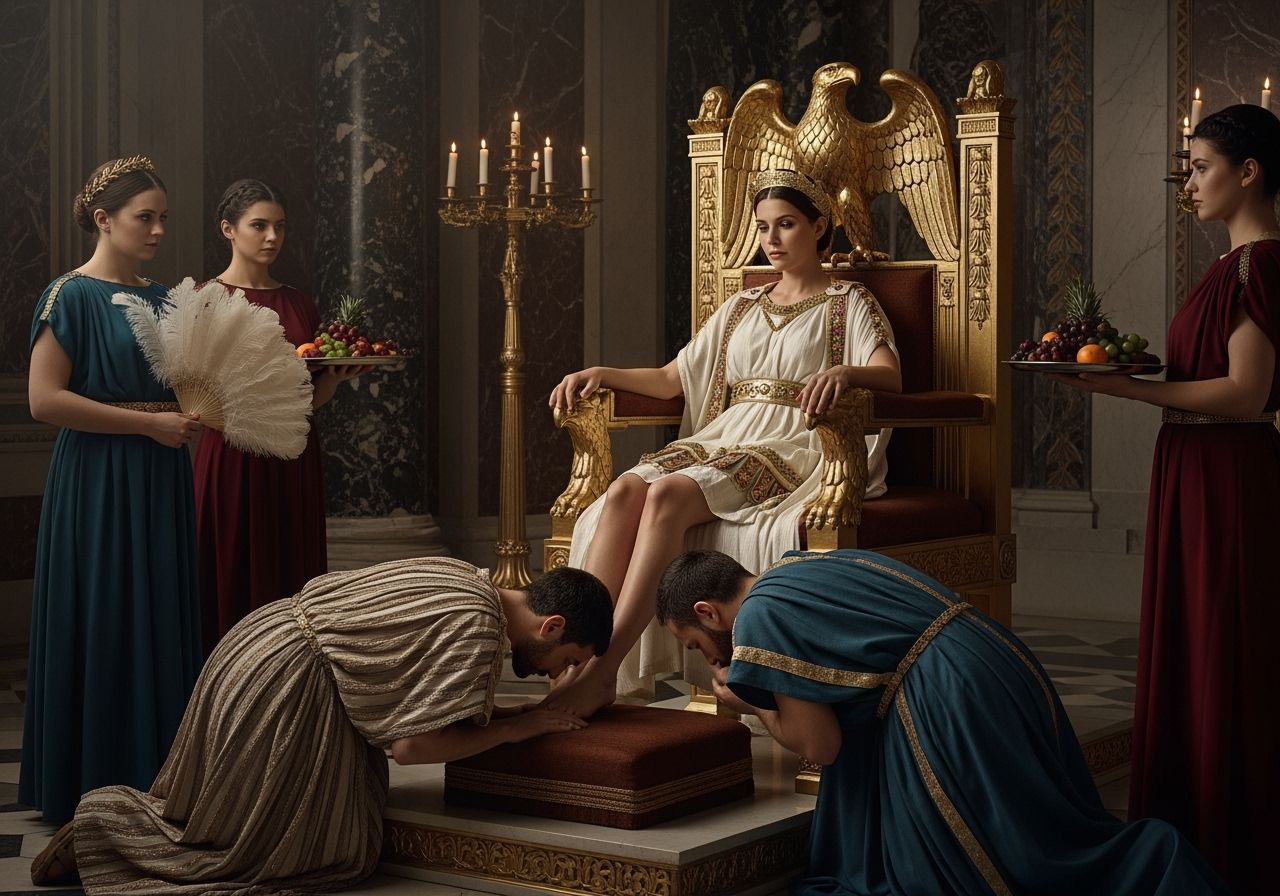 Roman Empress Grants Audience in Imperial Palace