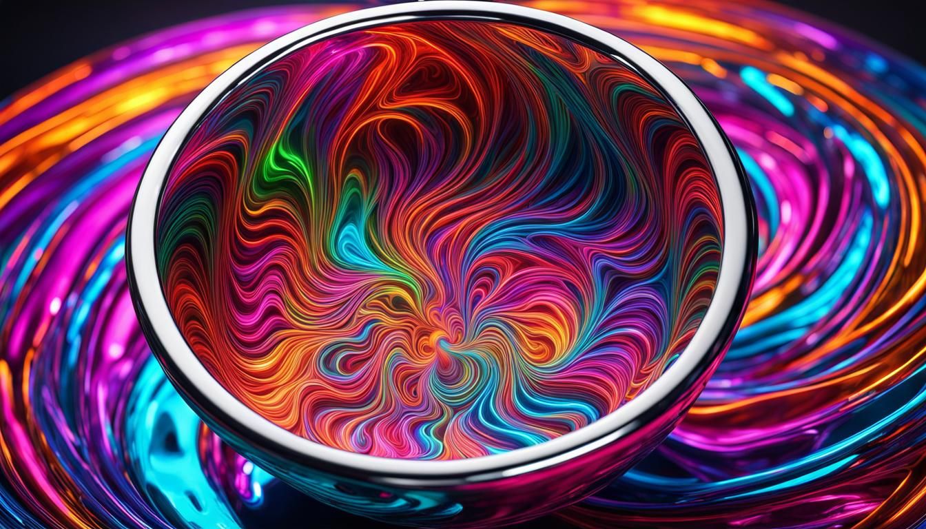 Psychedelic Flour Bowl with Neon Lights