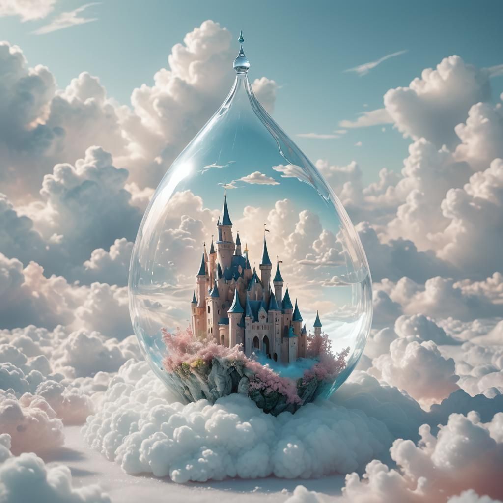 Glass Castle in Teardrop: Surreal Dreamscape