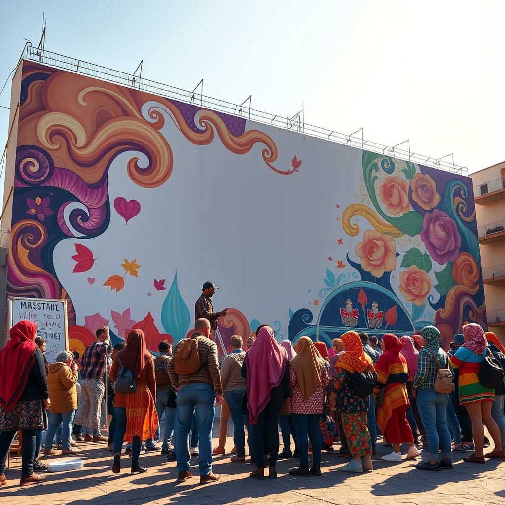 Unity in Vibrant Colors: A Multicultural Mural of Hope