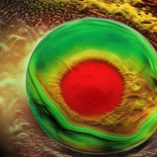 Microbiology: Surreal Abstract Microbe Art in Triadic Colors