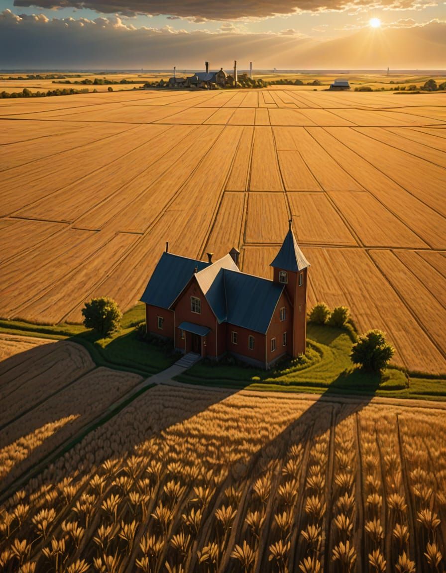 Sacred Prairie Cathedral in Golden Light