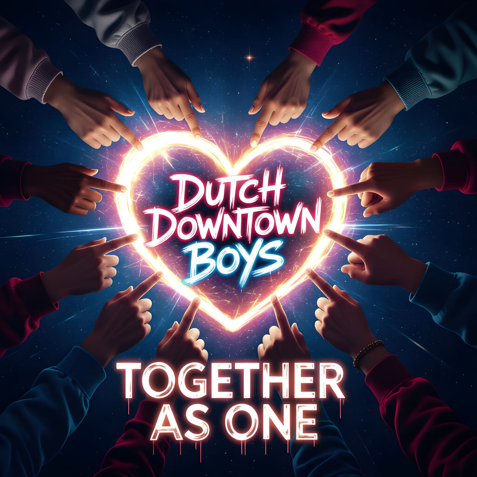 Glowing Heart of Unity Formed by Diverse Hands