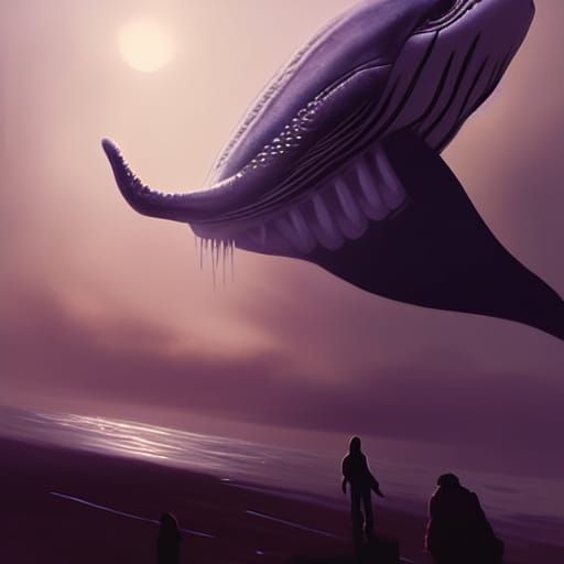 Sinister Judgement Whale in Dark Fantasy Style