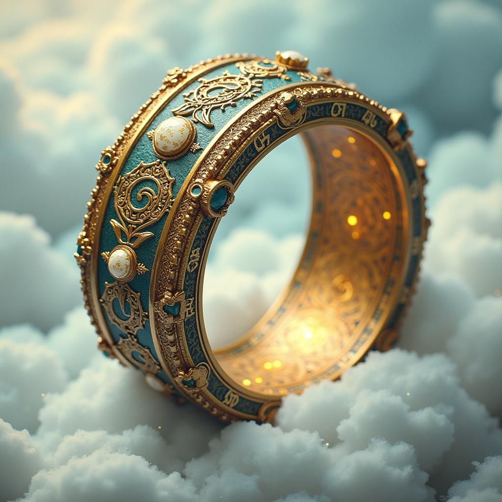 Ornate Magical Wedding Ring with Ethereal Glow