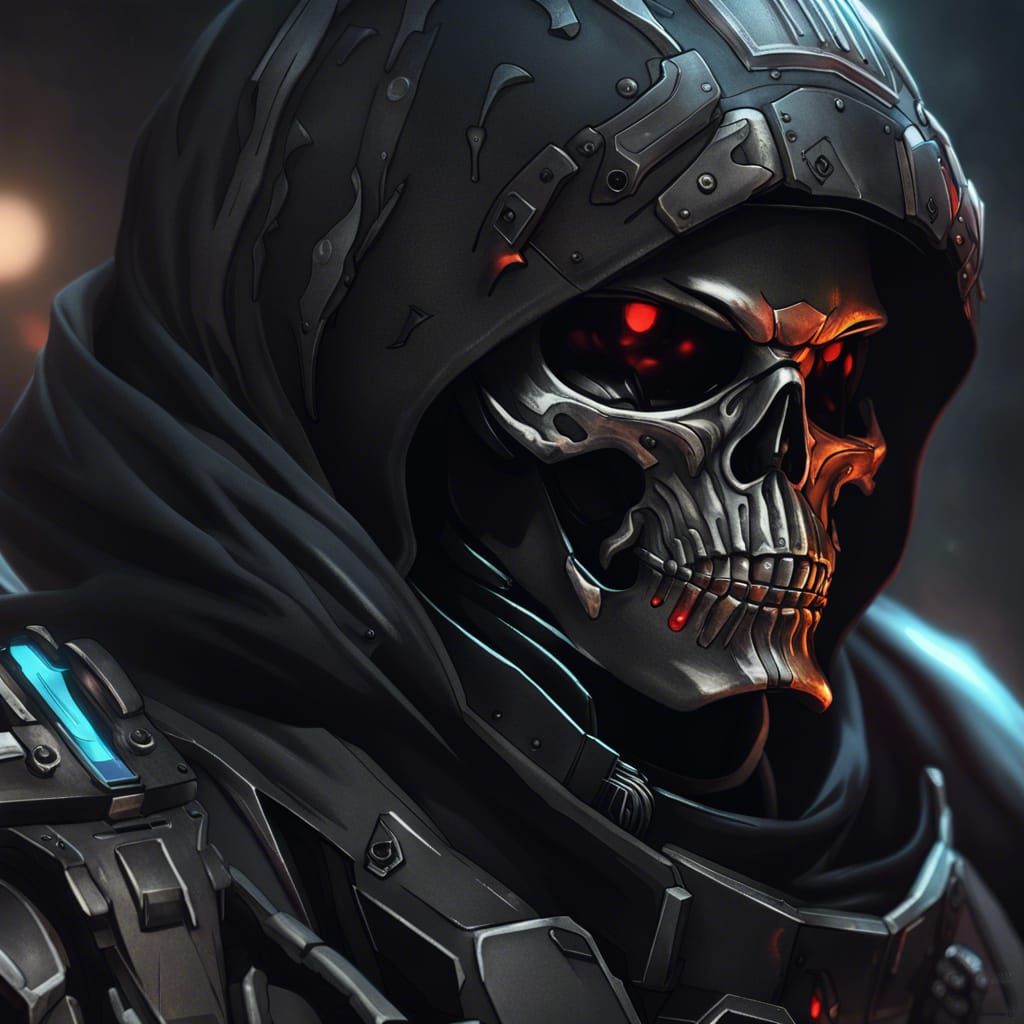 Futuristic Soldier Portrait in Tactical Gear, Digital Art