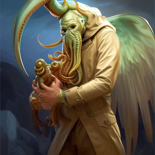 Cthulhu Blesses Gabriel: Hyperdetailed Concept Art