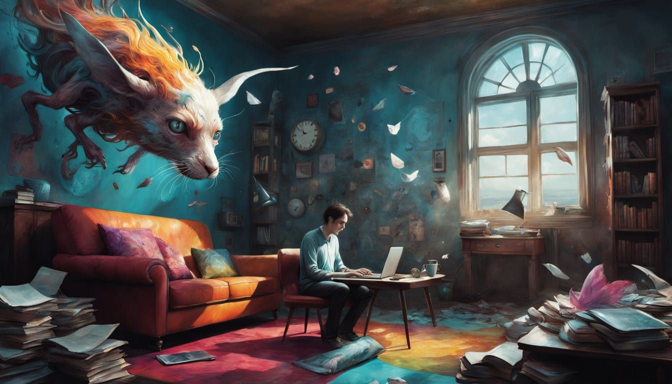 Procrastination in Futuristic Realism Style