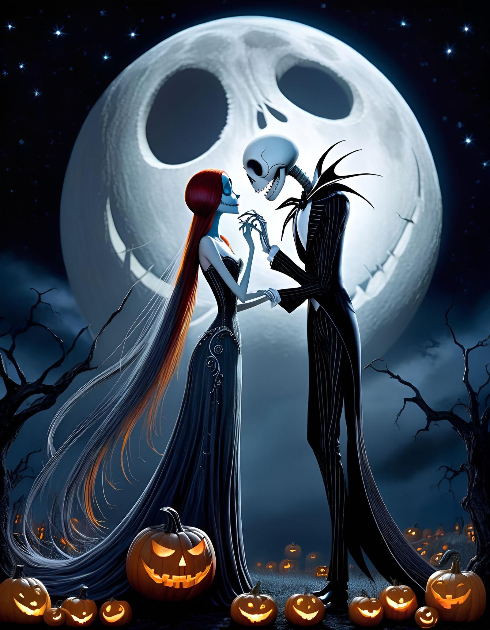 Jack and Sally's Gothic Romance Under Pumpkin Moon