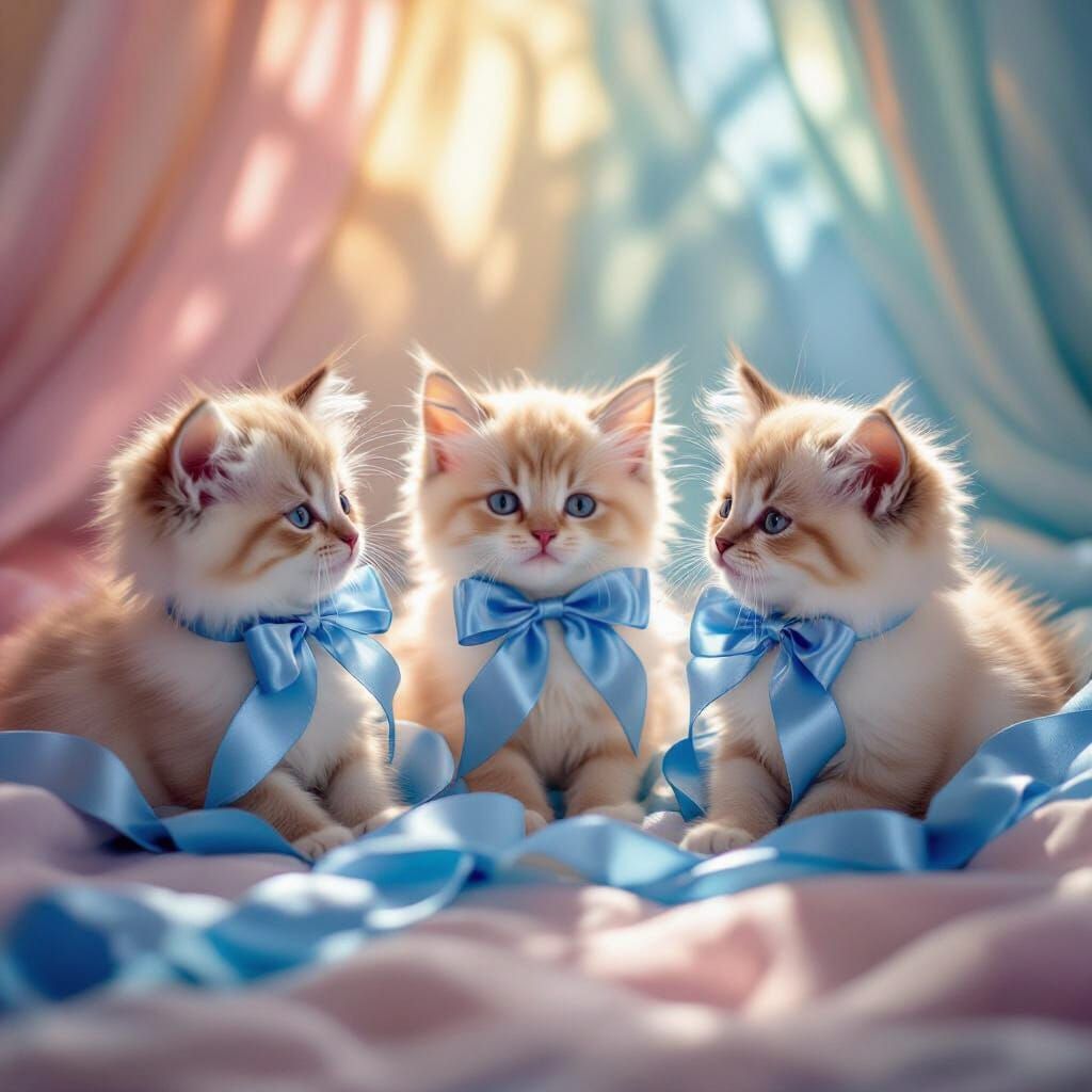 Ragdoll Kittens Playing in Sunbeams: A Cinematic Still