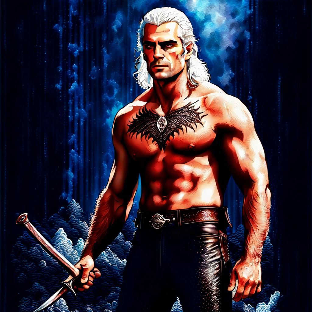 The Witcher: Geralt in Ethereal Fantasy Style