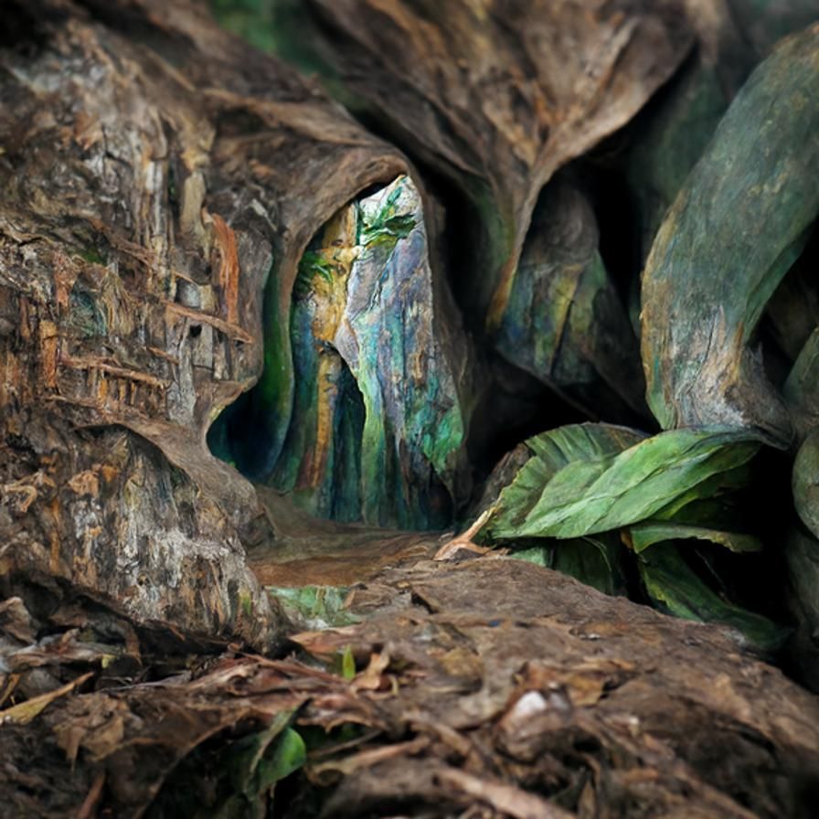 Lush Jungle Cave in Primitivism Style