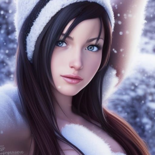 Tifa Lockhart in the snow