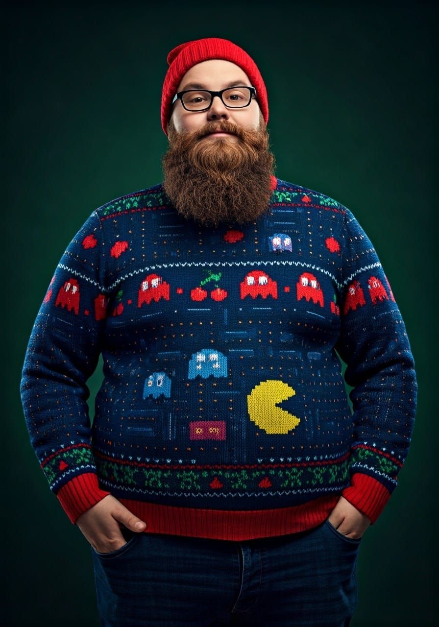 Gaming Nerd Celebrates Pacman Christmas in 8-bit Pixel Art S...