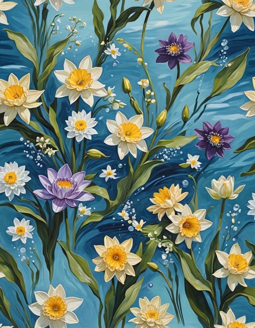 Floral Still Life in Non-Objective Style