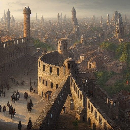 Hyperrealistic City Wall Landscape in Maximalist Style