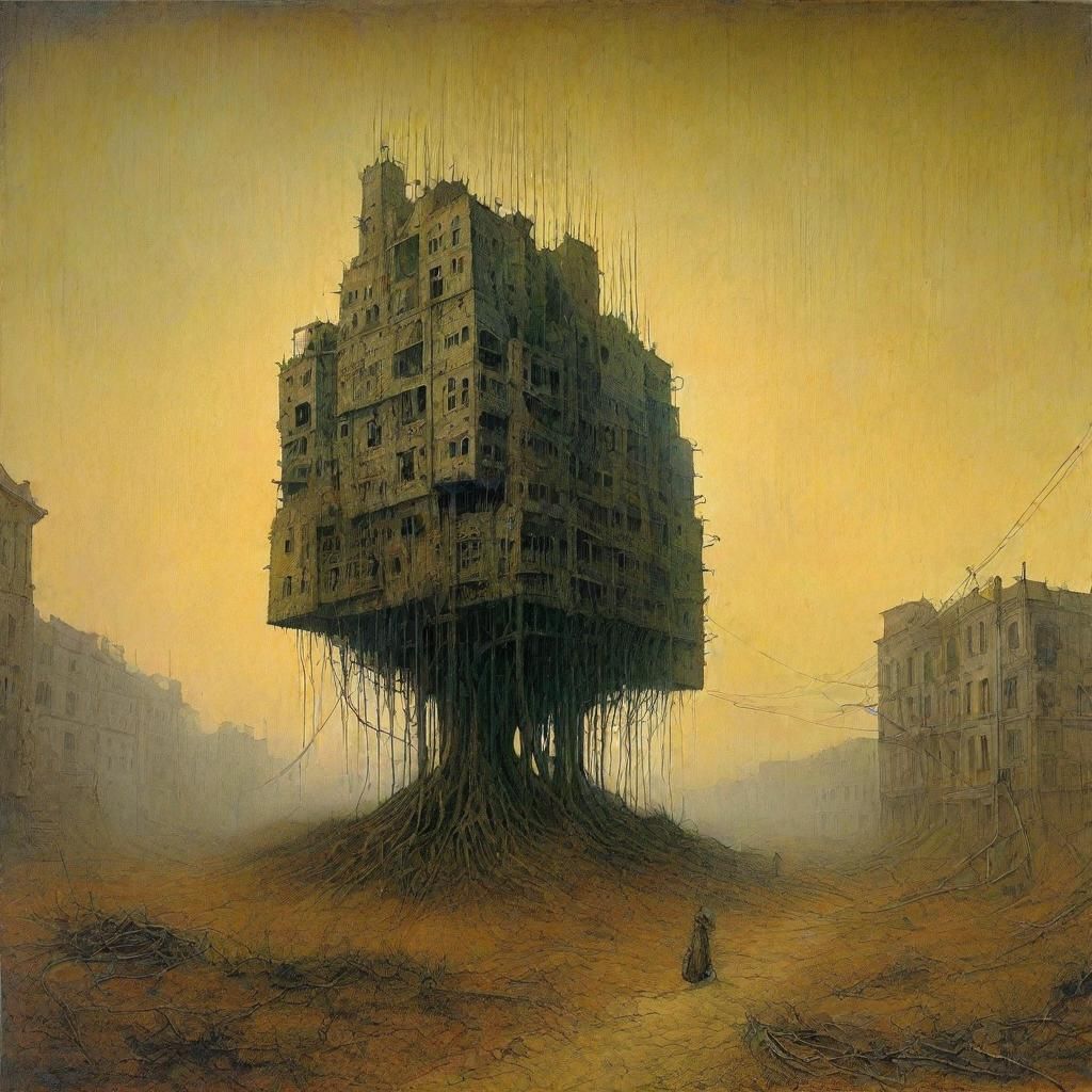 Dystopian Surrealism: Organic Motherboard in Dark Art