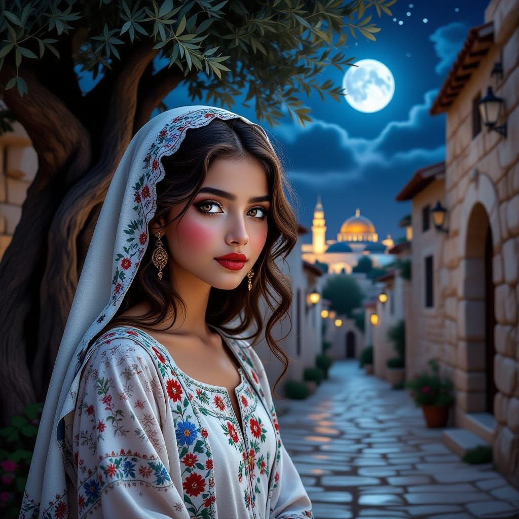 Palestinian 'Daughter of Light' Gazes at Jerusalem