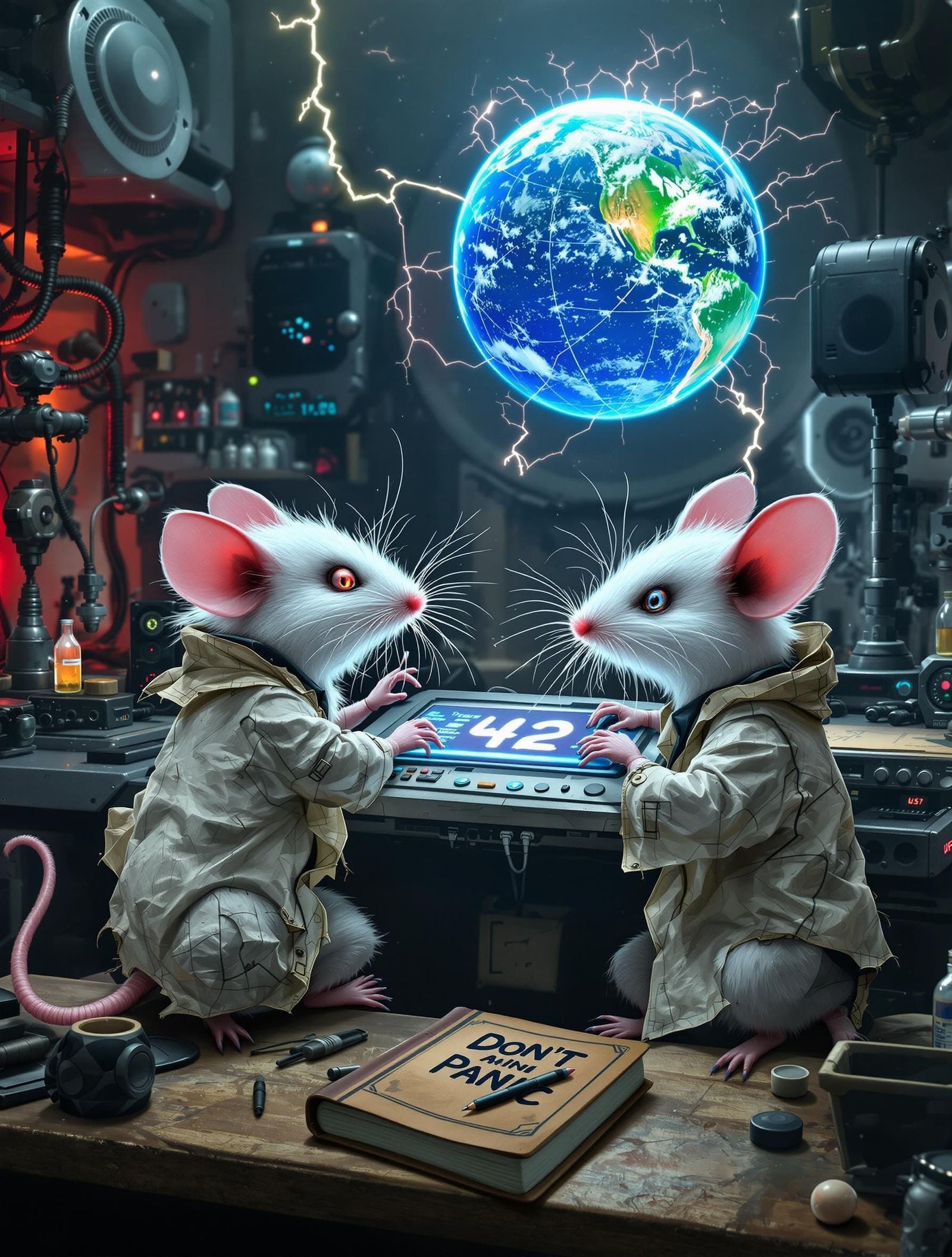 Mad Mice Conjure Cosmic Secrets in Futuristic Lab