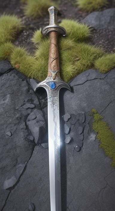 King Arthur's Gleaming Sword in Stone