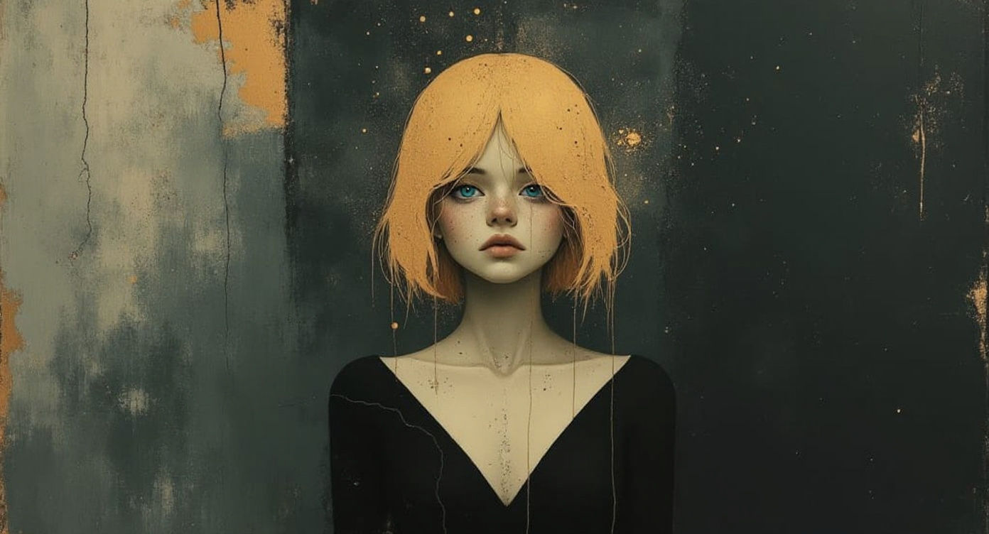 Blonde Woman's Silent Cry for Attention