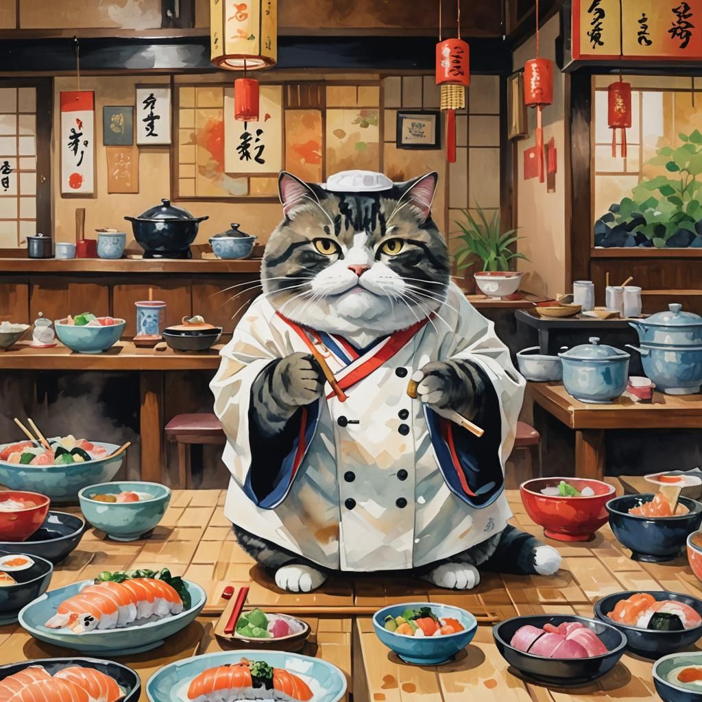 Chonky Cat Sushi Chef