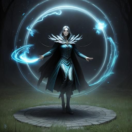 Air Elementalist Conjuring Magic, Greg Rutkowski Style