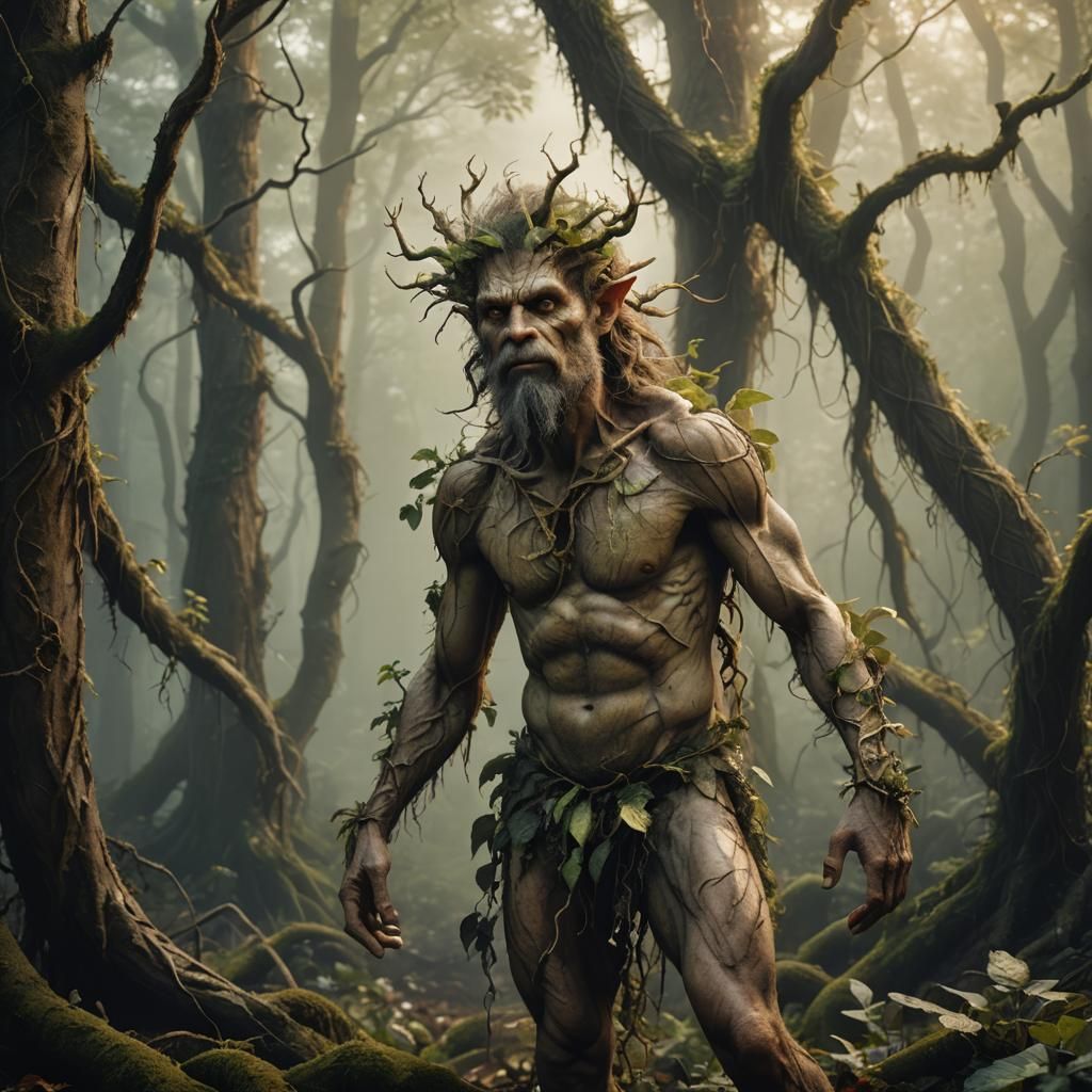 Eerie Dryad-Goblin Hybrid in Hyperrealistic Portrait