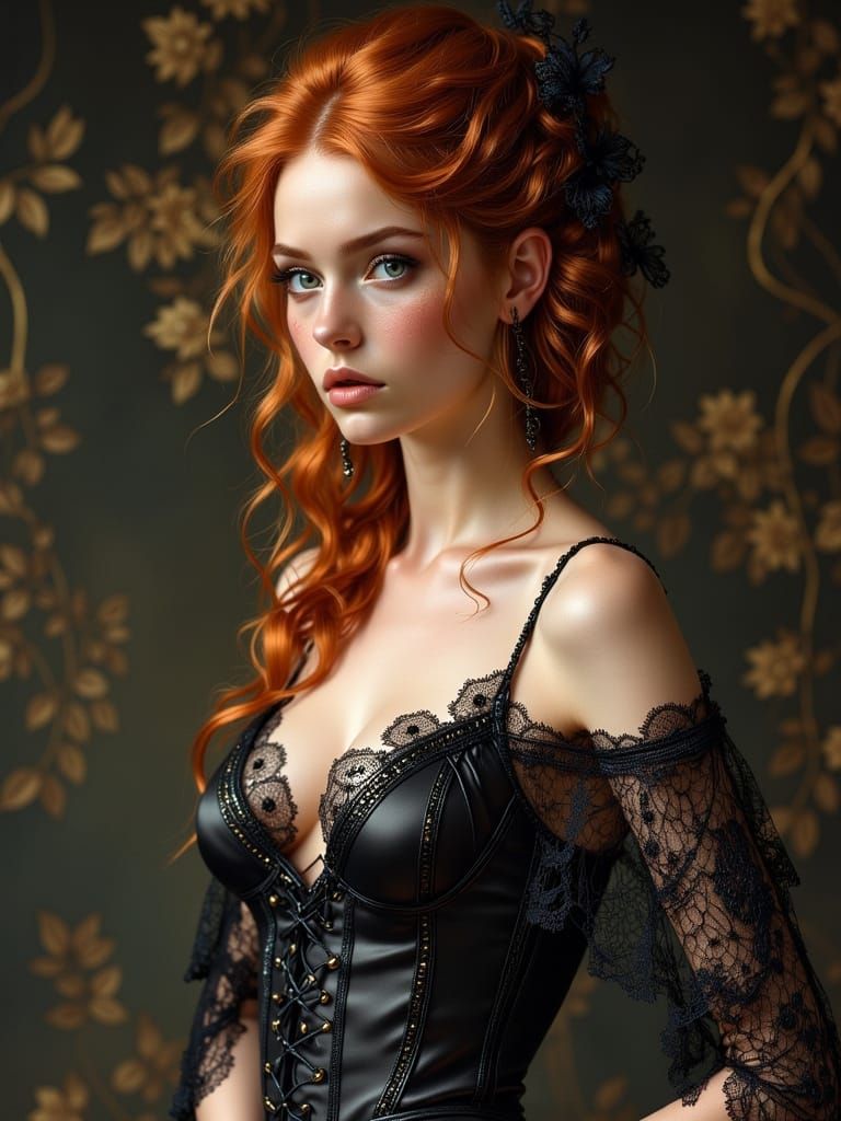 Lace and silk dress