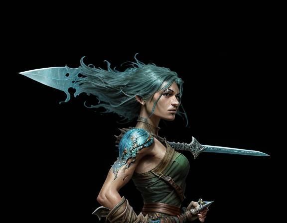 Goblin Warrior in Cave with Glowing Sword