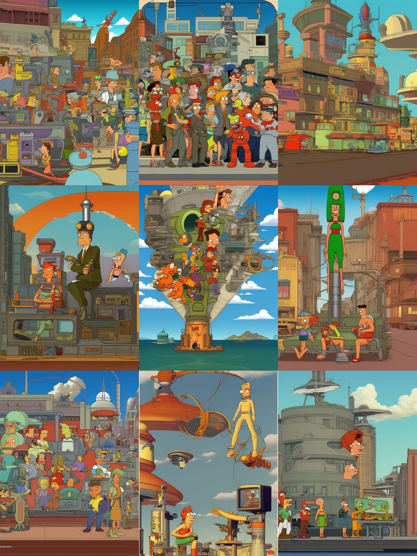 Futurama in Norman Rockwell Style