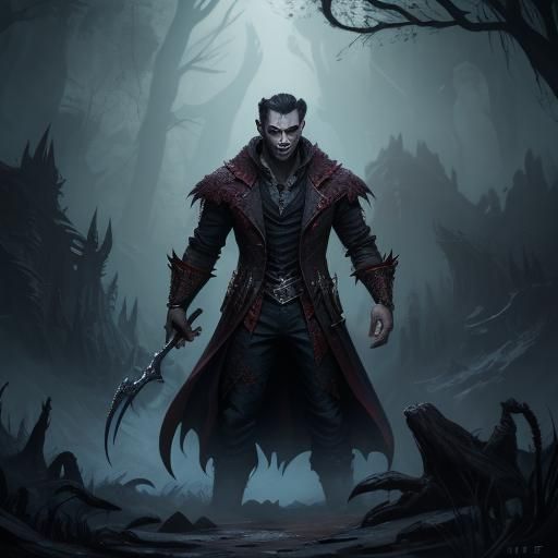 Detailed Vampire Werewolf Fantasy Concept Art