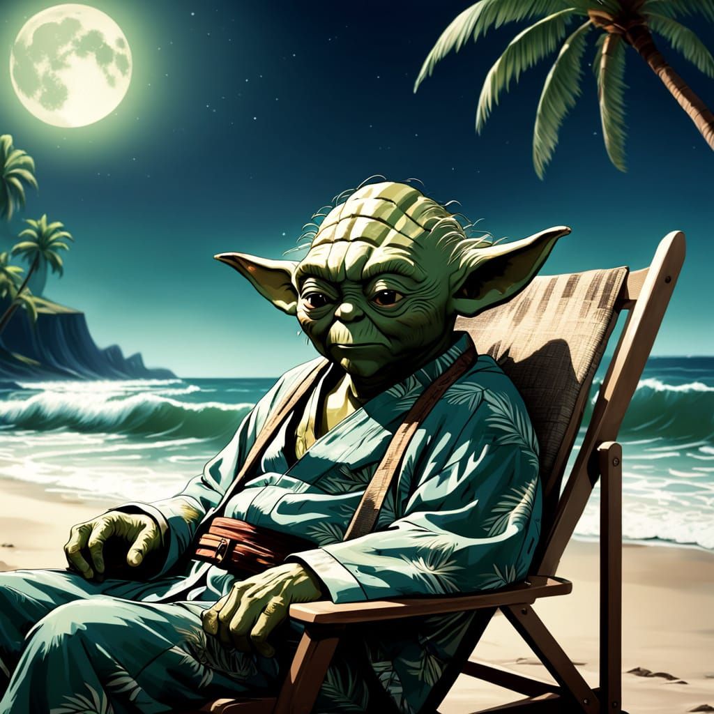 Yoda in Hawaiian Shirt, Comic Book Art