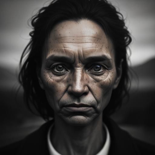 Striking Stick Figure Portrait in High Contrast